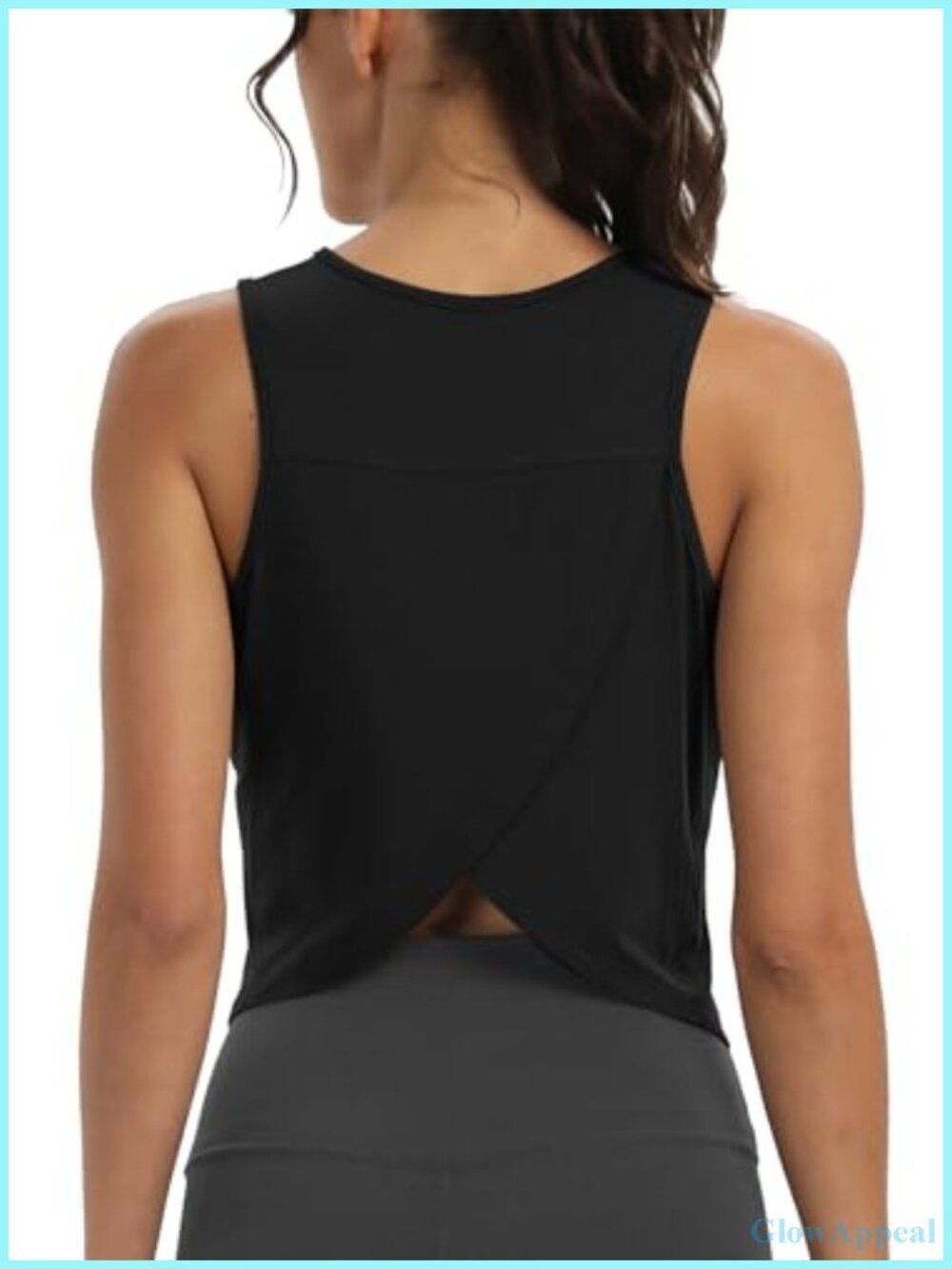 Mippo Women's Cropped Open Back Tank Top Sleeveless Workout Yoga Gym Shirt